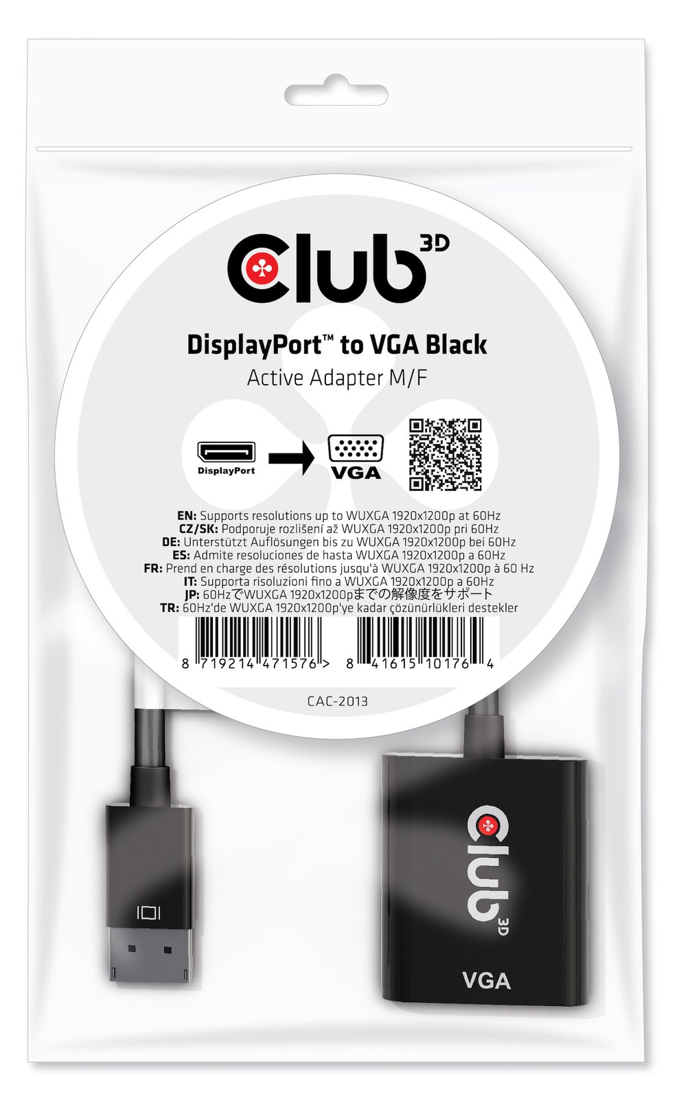 Club 3D Videoadapter - DisplayPort (M) zu HD-15 (VGA)