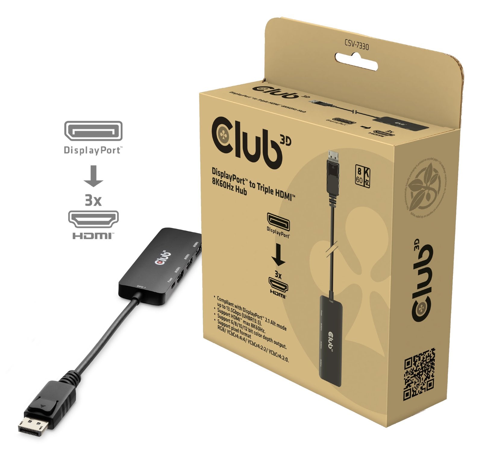 Club 3D Videoadapter - DisplayPort männlich zu HDMI, Mikro-USB Typ B (nur Strom)