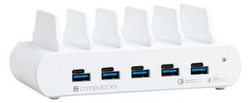Compulocks 5 Port USB-C and USB-A Charging Dock with EU - Ladestation - 150 Watt - 10 Ausgabeanschlussstellen von LumaTech