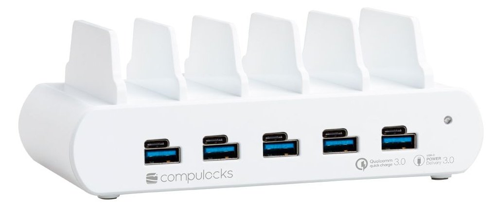 Compulocks 5 Port USB-C and USB-A Charging Dock with EU - Ladestation - 150 Watt - 10 Ausgabeanschlussstellen