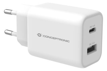Conceptronic ALTHEA 2-Port 33W USB PD-PPS-Ladegerät - QC 3.0 - Drinnen - AC - 3,3 V - Weiß von LumaTech