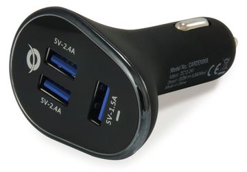 Conceptronic CARDEN - Auto-Netzteil - 31.5 Watt - 6.3 A - 3 Ausgabeanschlussstellen (USB) von LumaTech