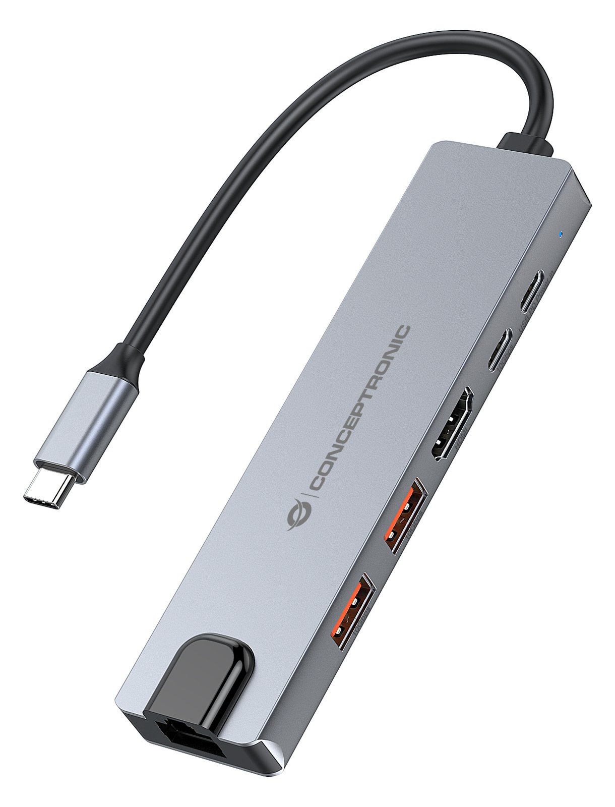 Conceptronic DONN29G 6-in-1 USB 3.2 Gen 2 Dockingstation - 4K60Hz HDMI - USB-A 10Gbps x 2 - USB-C