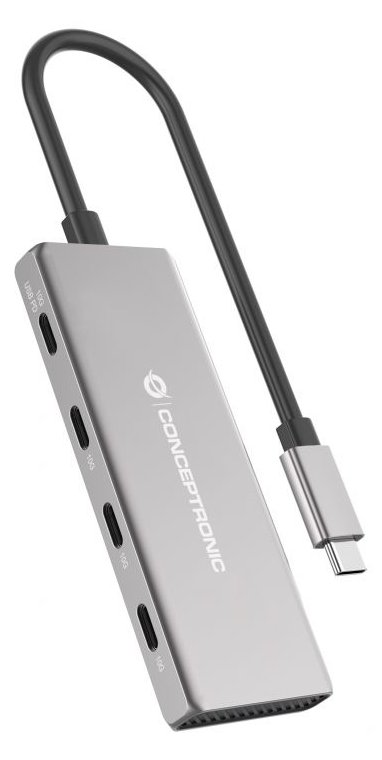 Conceptronic HUBBIES16G - USB 3.2 Gen 2 (3.1 Gen 2) Type-C - USB 3.2 Gen 2 (3.1 Gen 2) Type-C - 10000 Mbit/s - Grau
