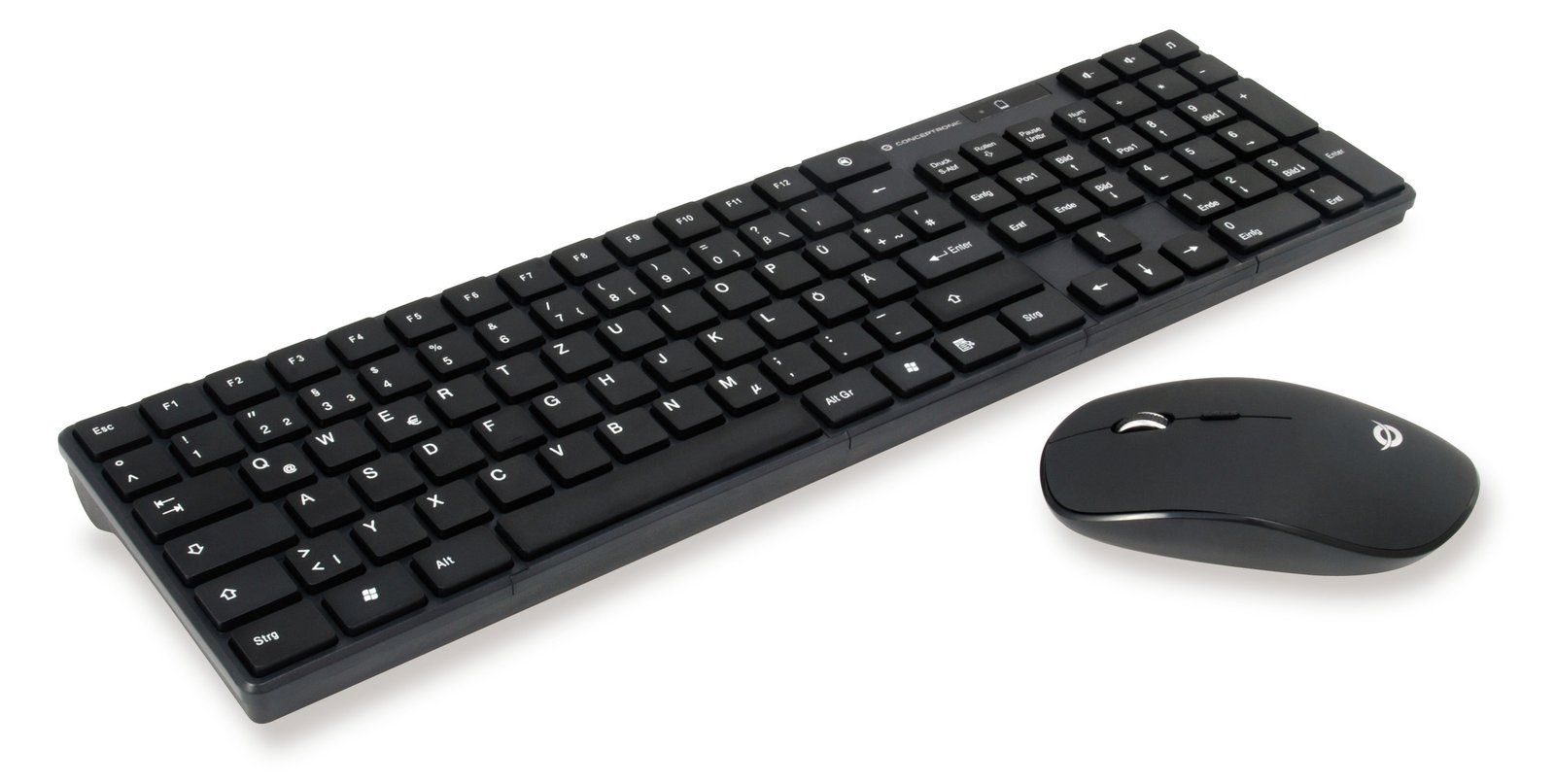 Conceptronic ORAZIO - Tastatur-und-Maus-Set - kabellos - 2.4 GHz Schwarz - TL: Deutsch, QWERTZ