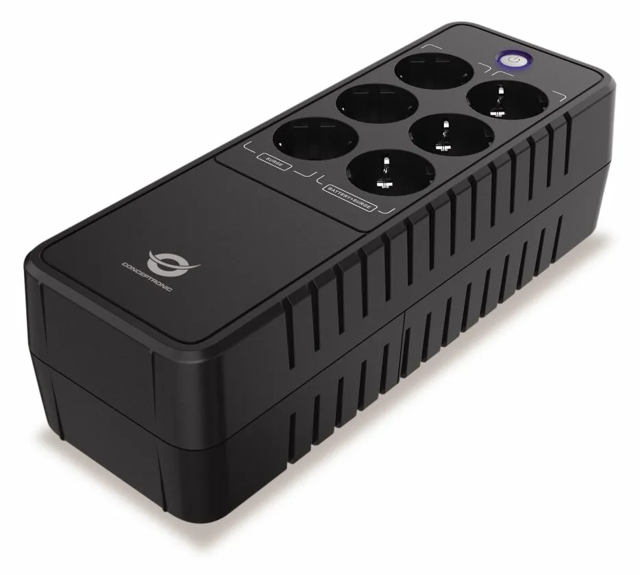 Conceptronic ZEUS USV Schuko DC Start/LAN sw - (Offline-) USV, Ansicht 2