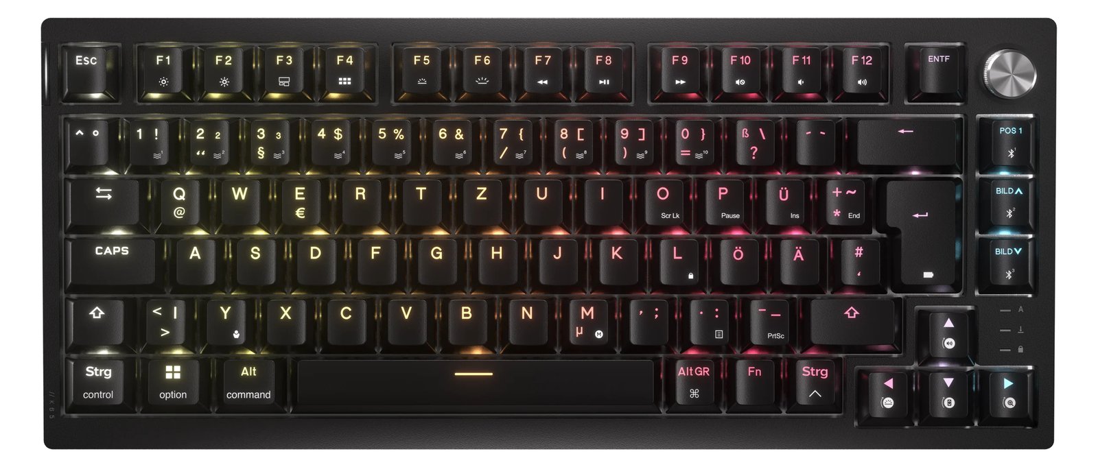 Corsair K65 PLUS Wireless - Tastatur - 75% - compact - TL: Deutsch, QWERTZ