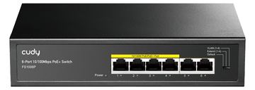 CUDY FS1006P - Fast Ethernet (10/100) - Vollduplex - Power over Ethernet (PoE) - Rack-Einbau - Wandmontage von LumaTech