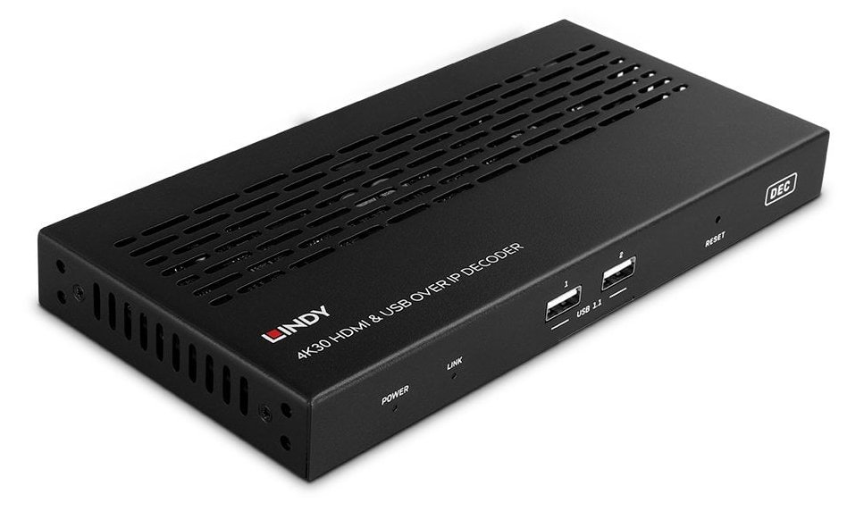 Lindy 4K30 HDMI & USB over IP Decoder Multicast & Videowall