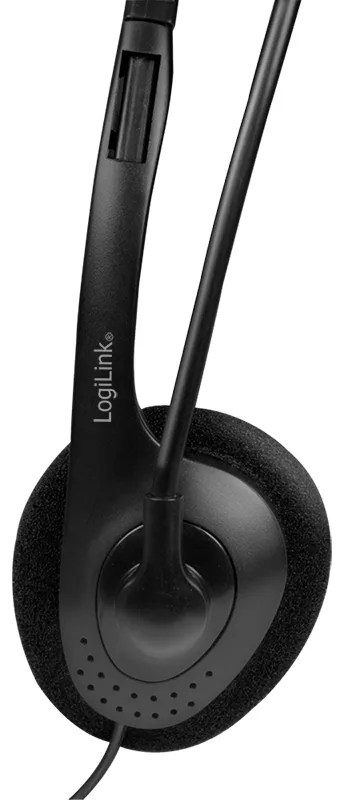 LogiLink Stereo Headset mit Mikrofon schwarz Anschluss 3.5 mm Klinkenstecker integrierter - Headset, Ansicht 4