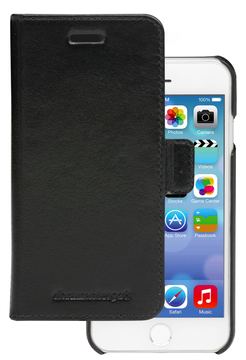 dbramante1928 Lynge - Flip-Hülle für Apple iPhone 6, 6s, 7, 8, SE (2. Generation) - genarbtes Leder - Schwarz von LumaTech