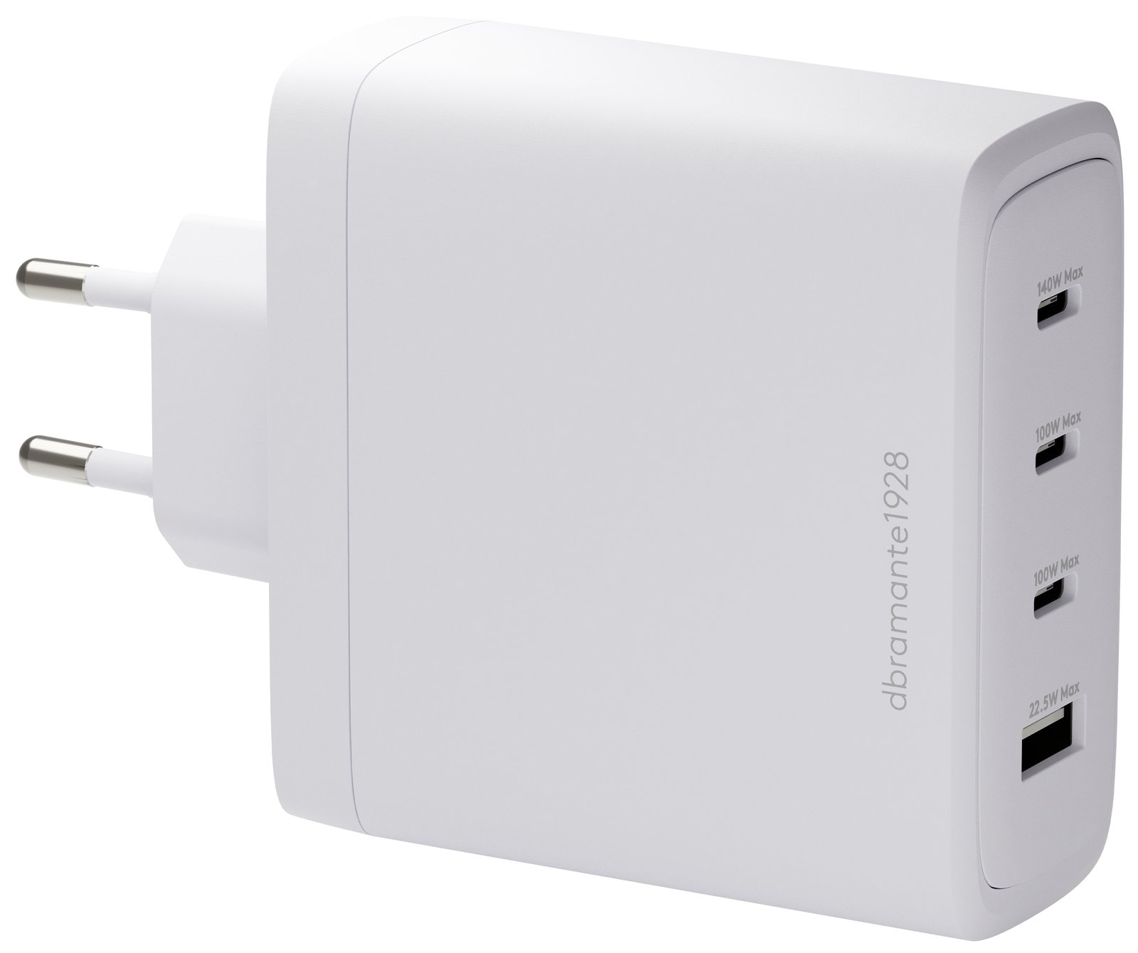 dbramante1928 re-charge - Netzteil - 140 Watt - 4 Ausgabeanschlussstellen (3 x USB-C, USB) - Weiß