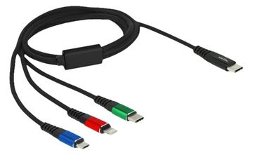 Delock 3 in 1 - Kabel nur zum Laden - 24 pin USB-C männlich zu Micro-USB Typ B, Lightning, 24 pin USB-C männlich von LumaTech