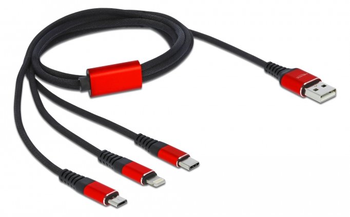 Delock 3 in 1 - Kabel nur zum Laden - USB männlich zu Lightning, 24 pin USB-C männlich von LumaTech