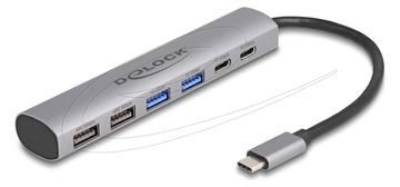 Delock 6 Port USB Hub mit 4 x Typ-A Buchse und 2 Type-C von LumaTech