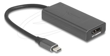 Delock Adapterkabel - 24 pin USB-C männlich zu HDMI / DisplayPort combo weiblich - Grau - 8K120Hz (7680 x 4320) von LumaTech