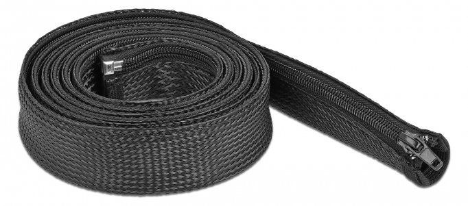 Delock Braided Sleeve with zip fastener heat-resistant