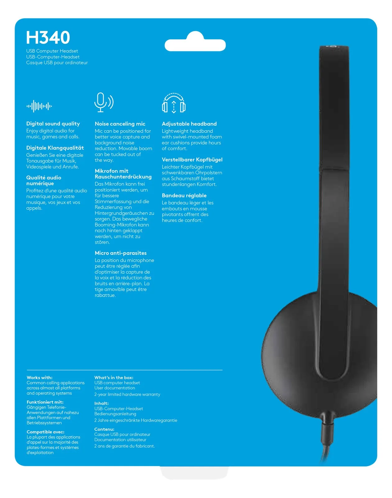Logitech USB Headset H340 - Headset - On-Ear, Ansicht 3