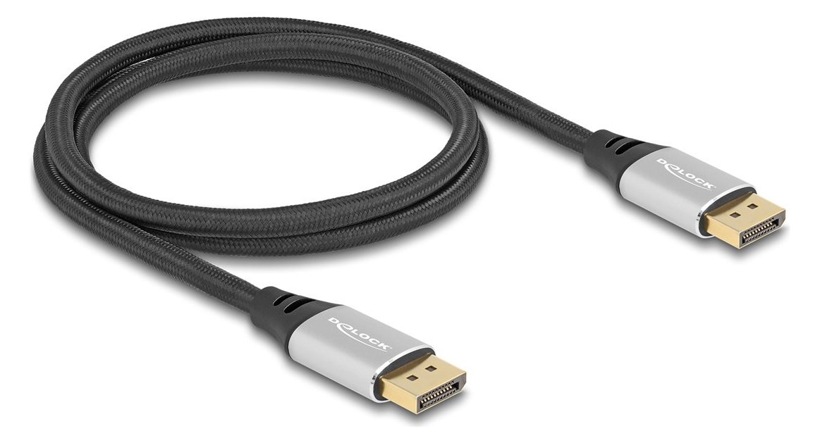 Delock DisplayPort Kabel 16K 60 Hz 1 m silber Metall von LumaTech