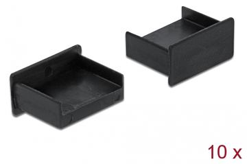 Delock Dust Cover for USB Type-A Female - Schutzumschlag - Schwarz (Packung mit 10) von LumaTech