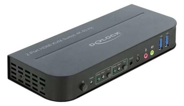 Delock HDMI KVM Switch 4K 60 Hz with USB 3.0 and Audio