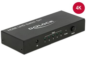Delock HDMI UHD Switch 5 x HDMI in > 1 x HDMI out 4K von LumaTech