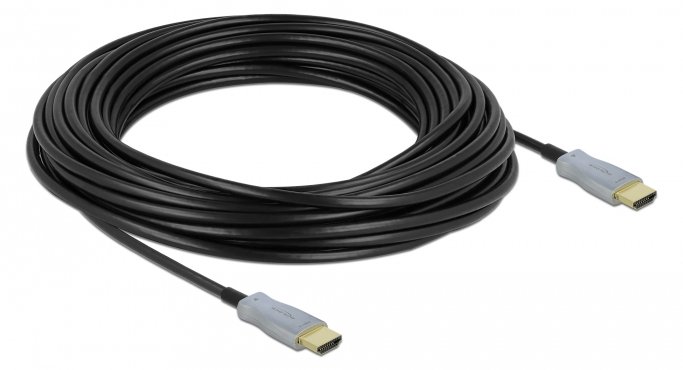 Delock High Speed - HDMI-Kabel - HDMI männlich zu HDMI männlich - 15 m - Glasfaser - Schwarz - 4K Unterstützung