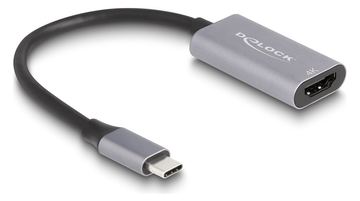Delock Highspeed - Videoadapter - 24 pin USB-C männlich zu HDMI weiblich - 15 cm - Grau/Schwarz - unterstützt 4K 60 Hz von LumaTech