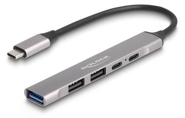 Delock Hub - 1 x USB-C (Power Delivery) + 1 x USB-C + 1 x SuperSpeed USB + 2 x USB-A 2.0 von LumaTech