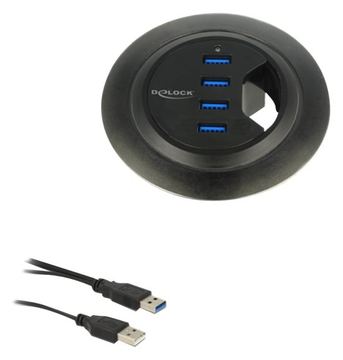 Delock In-Desk Hub - Hub - 4 x SuperSpeed USB 3.0 von LumaTech