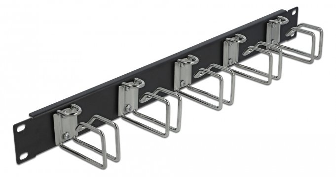 Delock Kabelführungsplatte für Schaltschrank - Schwarz - 1U - 48.3 cm (19)