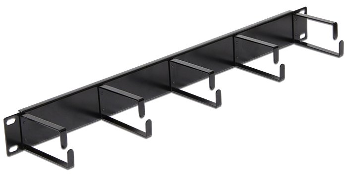 Delock Kabelmanagement - Jet Black, RAL 9005 - 1U - 48.3 cm (19)