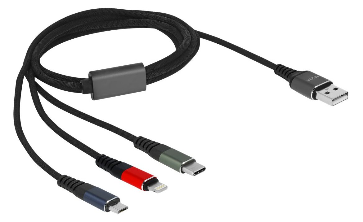 Delock Lightning-Kabel, nur zum Aufladen - USB männlich zu Micro-USB Typ B, Lightning, USB-C männlich von LumaTech