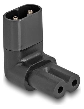 Delock Netzteil - power IEC 60320 C7 zu IEC 60320 C8 - 250 V - 2.5 A - 90°-Stecker - Schwarz von LumaTech