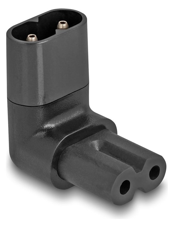 Delock Netzteil - power IEC 60320 C7 zu IEC 60320 C8 - 250 V - 2.5 A - 90°-Stecker - Schwarz