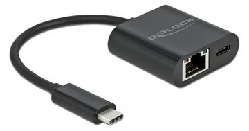 Delock Netzwerkadapter - USB-C 3.2 Gen 1 - Gigabit Ethernet x 1 + USB-C (nur Spannungsversorgung) von LumaTech