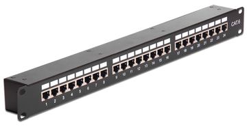 Delock Patch-Panel mit Kopplern - RJ-45 X 24 - Schwarz - 1U - 48.3 cm (19) von LumaTech