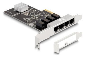 Delock PCI Express x4 Karte 4 x RJ45 Gigabit LAN RTL8111 - PCIe - RJ-45 - PCIe 2.0 - Silber - PC - Windows 10 von LumaTech