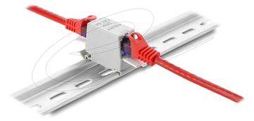 Delock RJ45 Kupplung Cat.6A Buchse zu mit Staubschutzklappe für Hutschienen Montage - Netzwerk von LumaTech