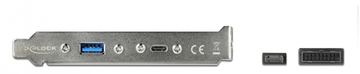 Delock Slot bracket - USB-Konsole - 19-poliger USB 3.0 Kopf, 20-poliger USB 3.1 Header zu USB Typ A, 24 pin USB-C (W) von LumaTech