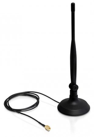 Delock SMA WLAN Antenna with Magnetic Stand and Flexible Joint 4 dBi