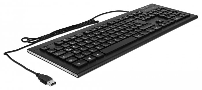 Delock Tastatur - USB - Schwarz - TL: Deutsch, QWERTZ