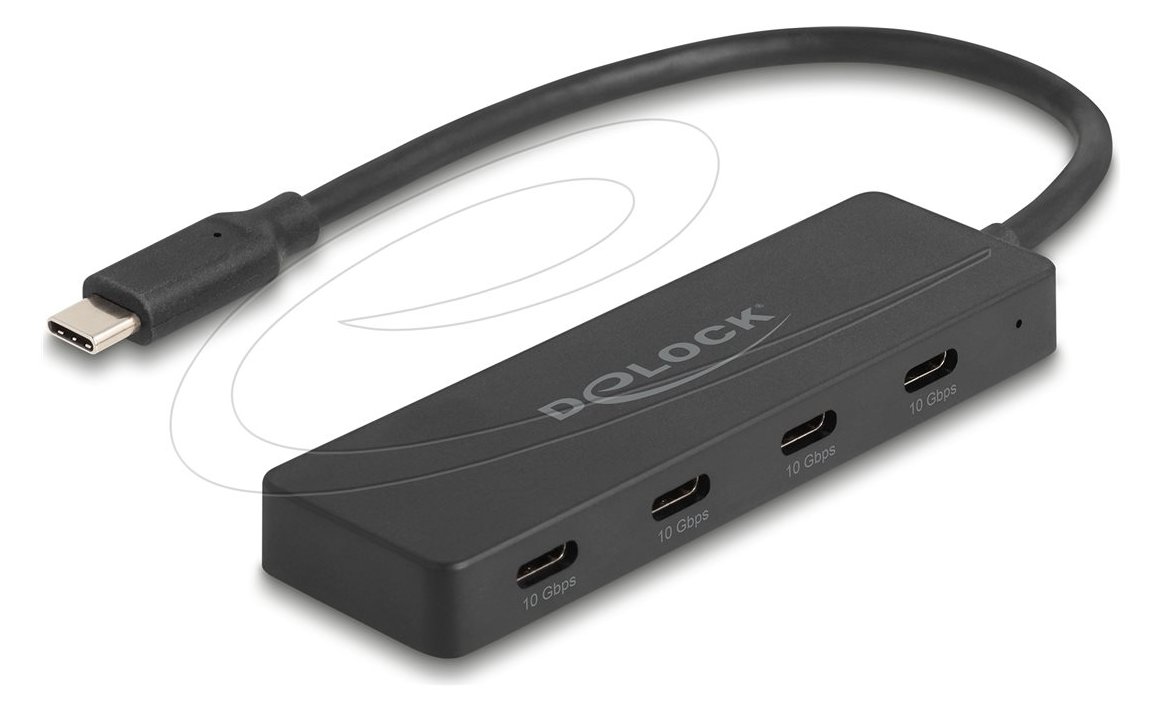 Delock USB 10 Gbps Type-C Hub mit 4 x Buchse schwarz