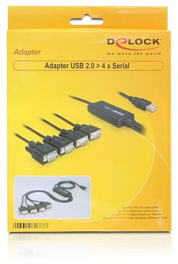 Delock USB 2.0 > 4 x Serial Adapter - Serieller Adapter