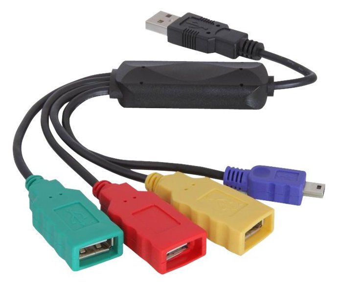 Delock USB 2.0 external 4-port cable HUB - Hub