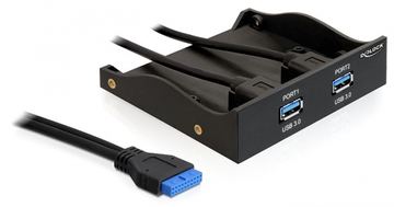 Delock USB 3.0 Front Panel 2-Port - Anschlüsse am vorderen Bedienfeld des Speicherschachts von LumaTech