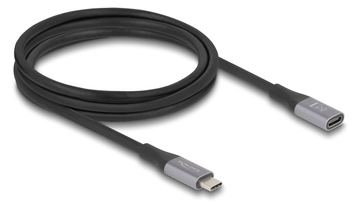 Delock USB 40 Gbps Verlängerungskabel Type-C Stecker zu Buchse PD 3.1 240 W 2 m grau - Digital/Daten von LumaTech