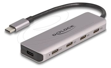 Delock USB 5 Gbps 4 Port Type-C Hub mit Anschluss von LumaTech
