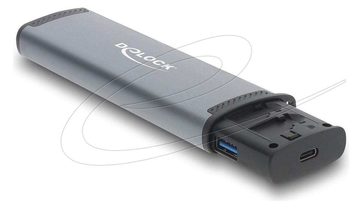 Delock USB 5 Gbps Kartenleser mit SD und Micro Slot Aufbewahrungsfächern für