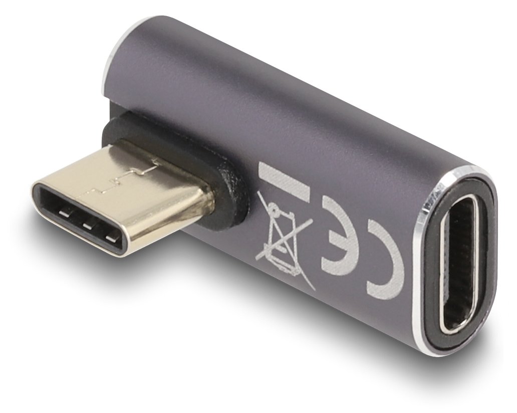 Delock USB-Adapter - 24 pin USB-C (M) links gewinkelt zu 24 pin USB-C (W)